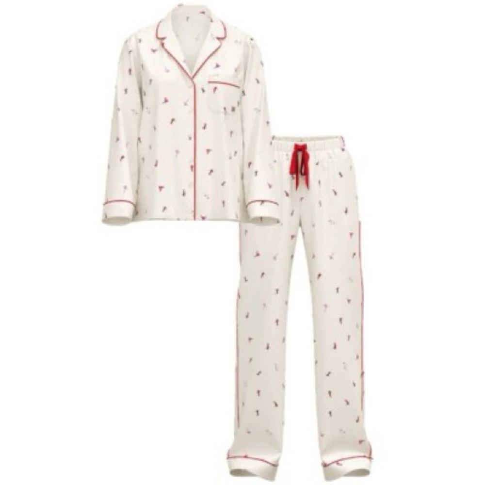 NWOT Victoria’s Secret Coconut White Winter Skiers Flannel Pajama Set XL Long